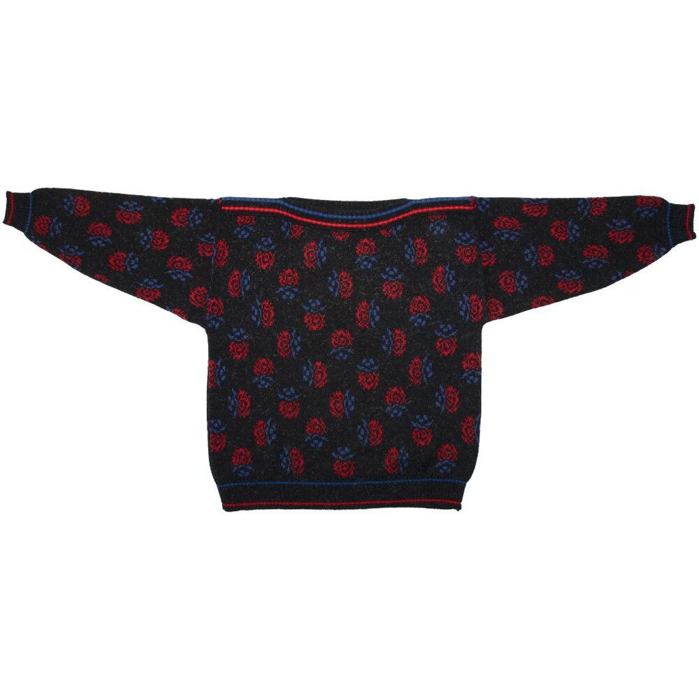 YESSICA (Netherlands) 80s Vintage, Jacquard, Pixelated Floral Motif